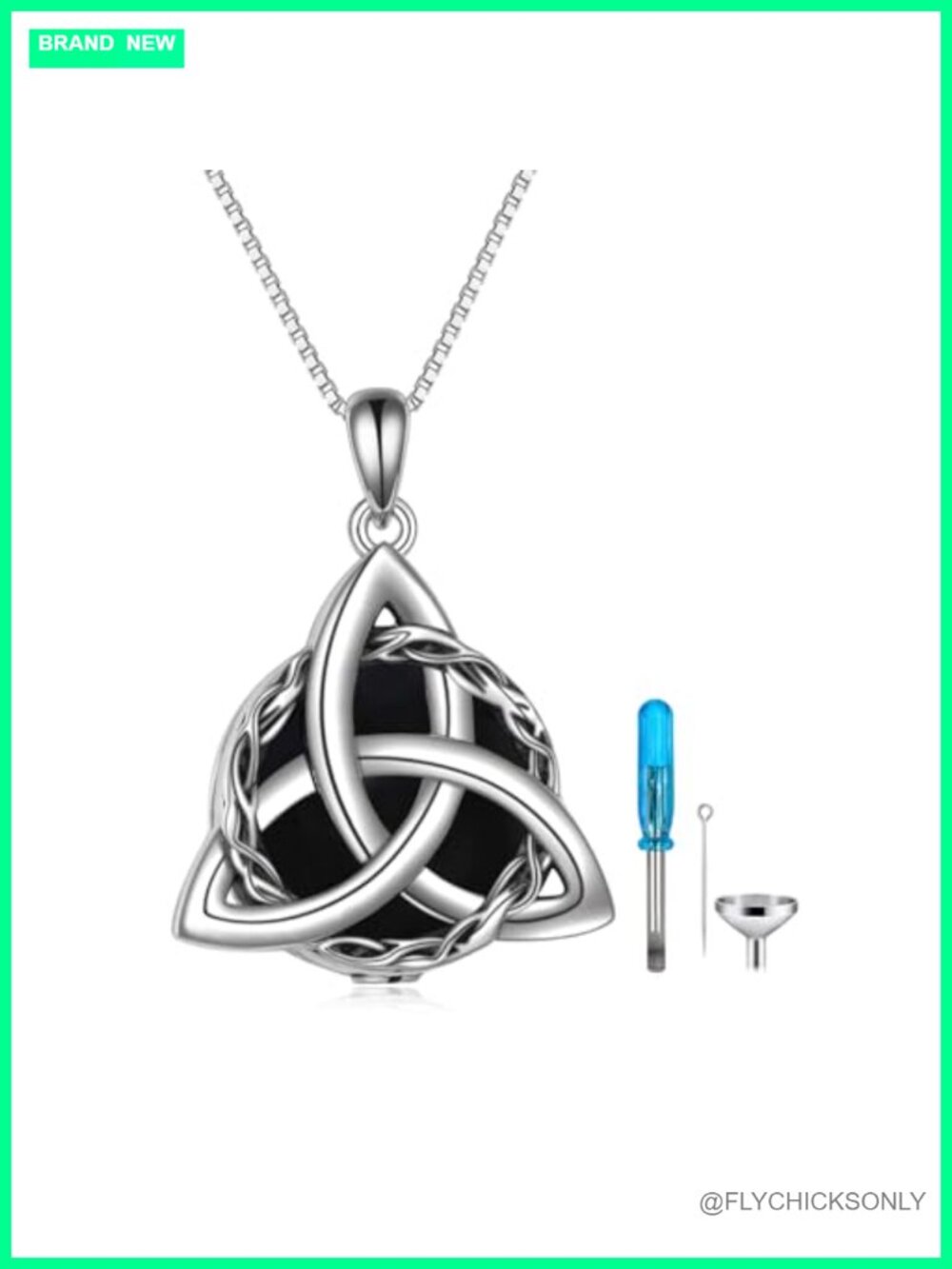 Celtic Knot Urn Necklace 925 Sterling Silver Cremation Pendant Memorial Gift